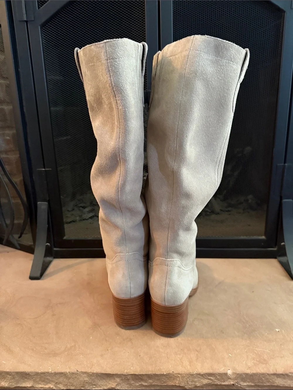 Nine West Hecee Tan Taupe Natural Tall Suede Knee-High Pull-On Boots 7.5 M